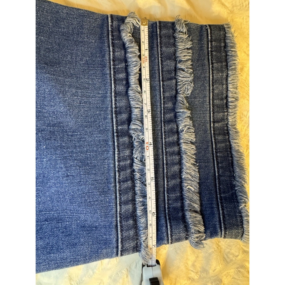 Michael Kors Izzy Dillon Stretch CropJean Fray Hem Stretch Denim Mid Rise Size 8 - Picture 4 of 12